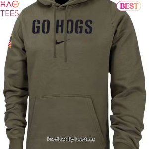 NEW Go Hogs Arkansas Razorback Football Olive Hoodie