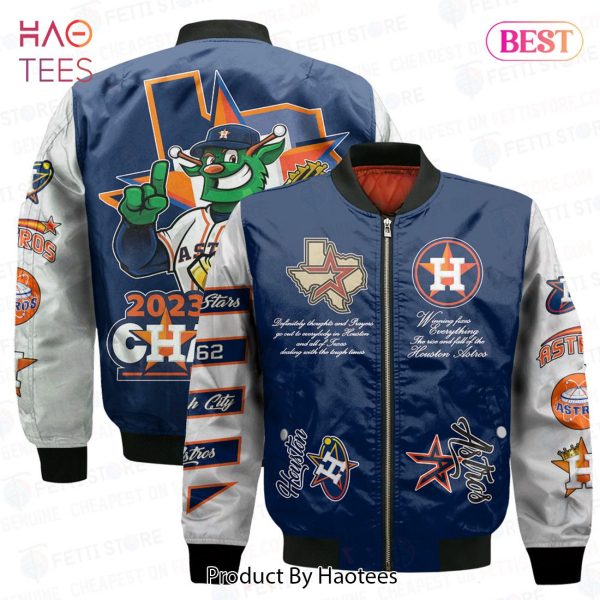 NEW Houston Astros OffWhite Style Pattern AOP Bomber Jacket