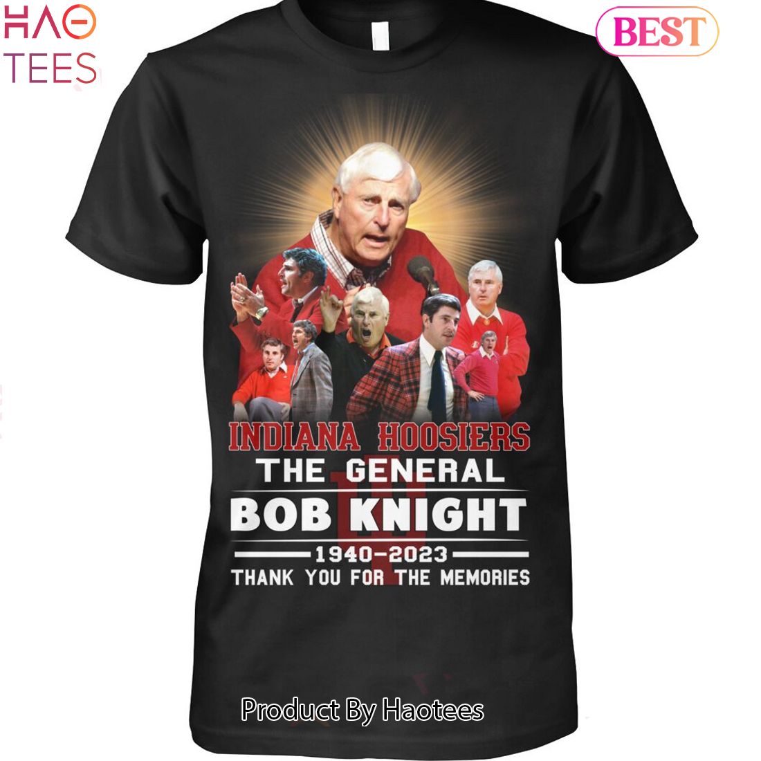 NEW Indiana Hoodiers The General Bob Knight 1940-2023 Thank You For The Memories Unisex T-Shirt