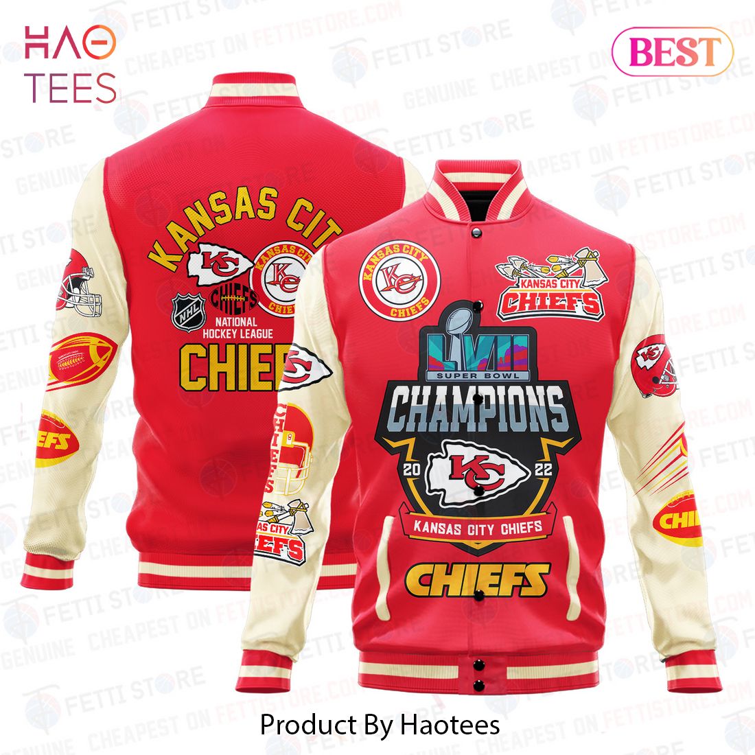 NEW Kansas City Chiefs National Football League Pattern Varsity Jacket NEW Kansas City Chiefs National Football League Pattern Varsity Jacket