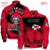 NEW Kansas City Chiefs Skull Helmet Halloween Pattern Varsity Jacket