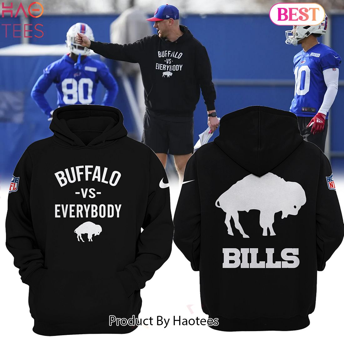 NEW Limited Buffalo Vs Everybody Buffalo Bills Football Team Hoodie