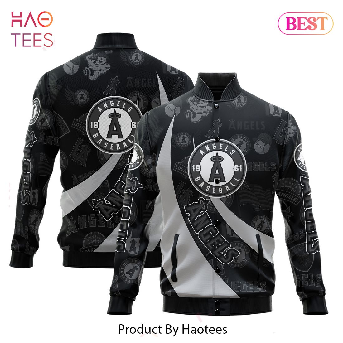 NEW Los Angeles Angels Major League Baseball AOP Varsity Jacket
