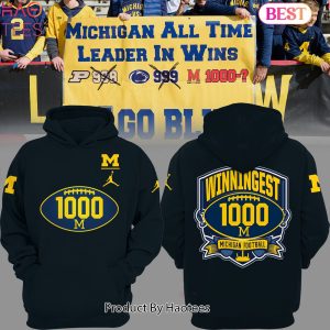 NEW Michigan Wolverines 1000 Wins Football Hoodie