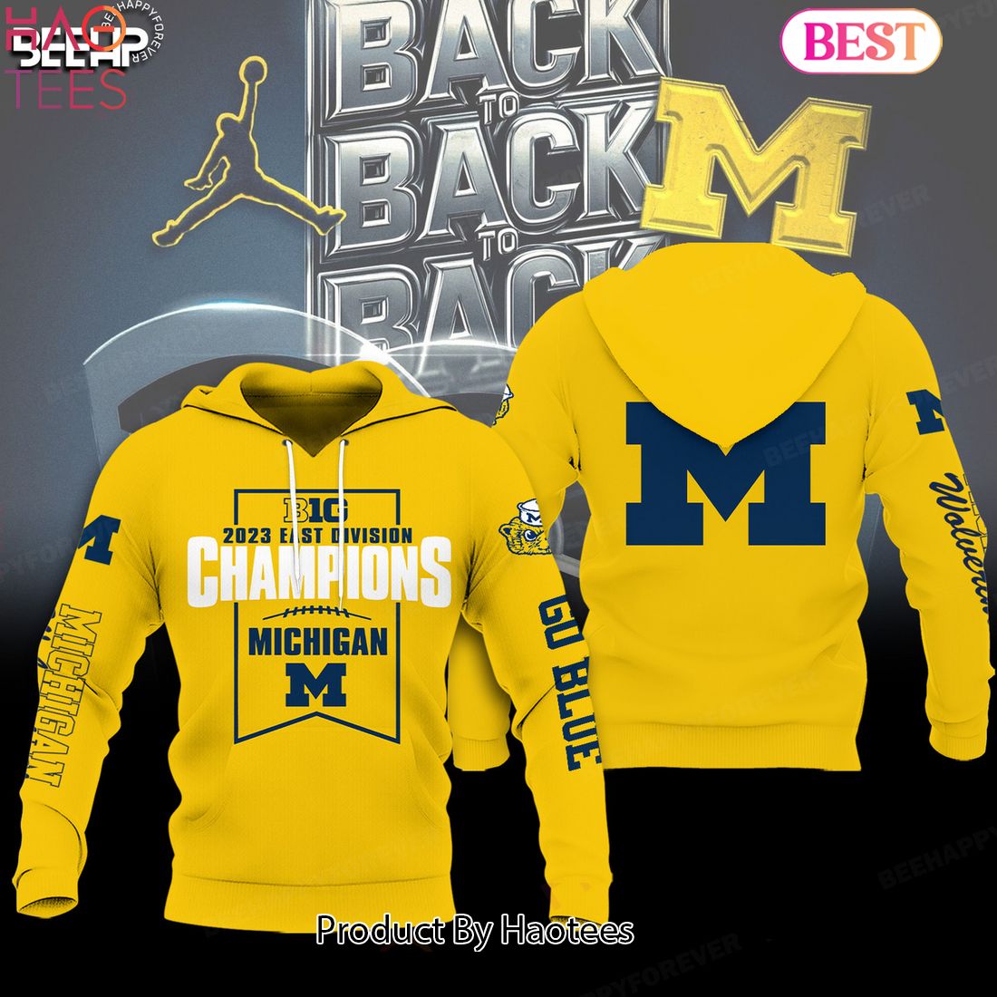 NEW Michigan Wolverines 2023 Big Ten East Champions Hoodie