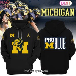 NEW Michigan Wolverines Football Pro Blue Hoodie