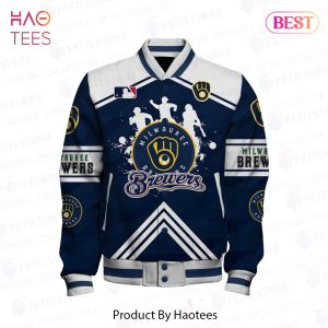NEW Milwaukee Brewers Major League Baseball Pattern Varsity Jacket