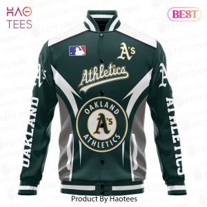 NEW Oakland Athletics Baseball Mascot Pattern AOP Varsity Jacket