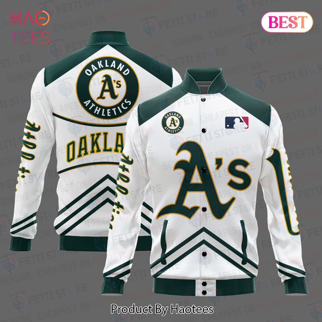 NEW Oakland Athletics Major League Baseball AOP Varsity Jacket NEW Oakland Athletics Major League Baseball AOP Varsity Jacket