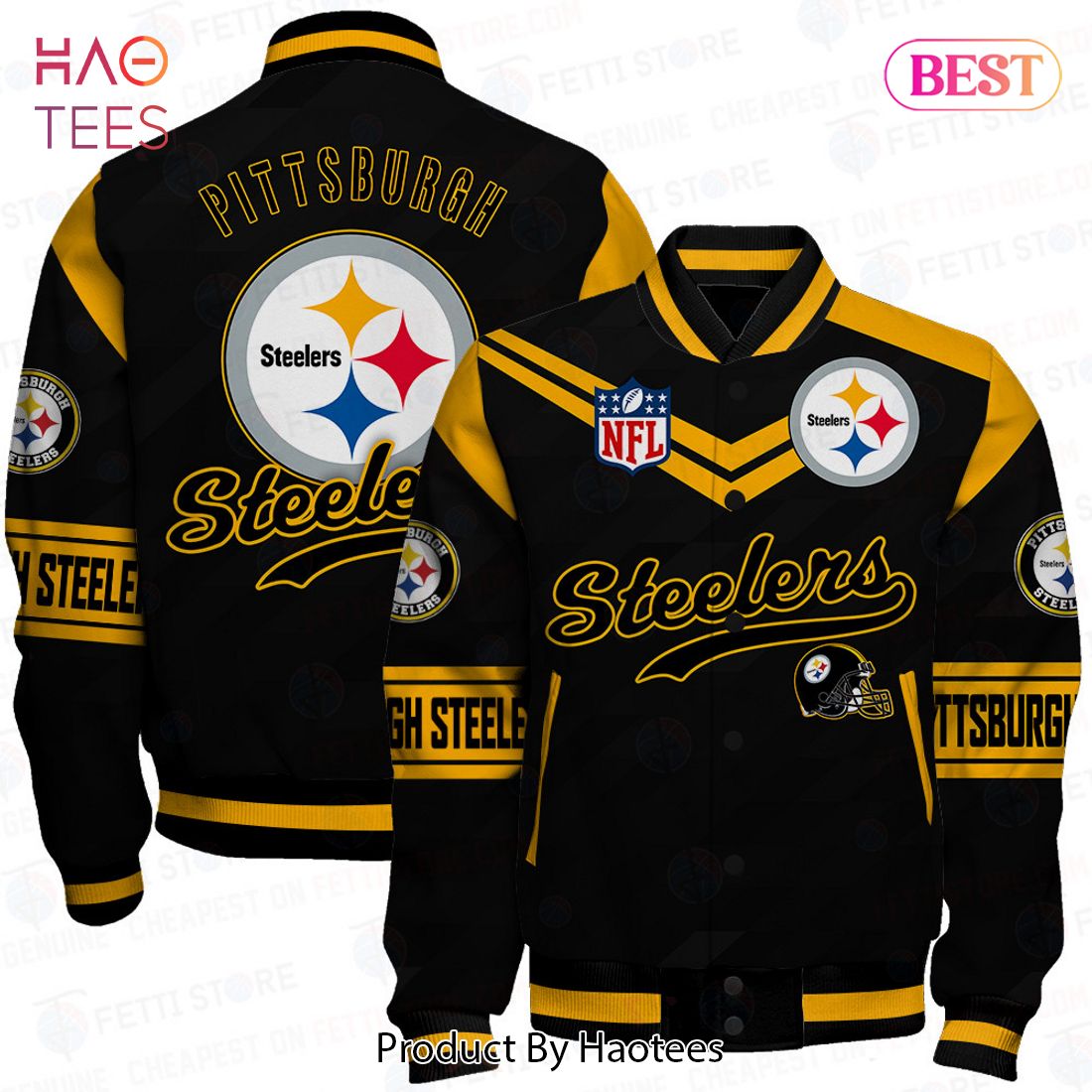 NEW Pittsburgh Steelers National Football League Pattern Varsity Jacket