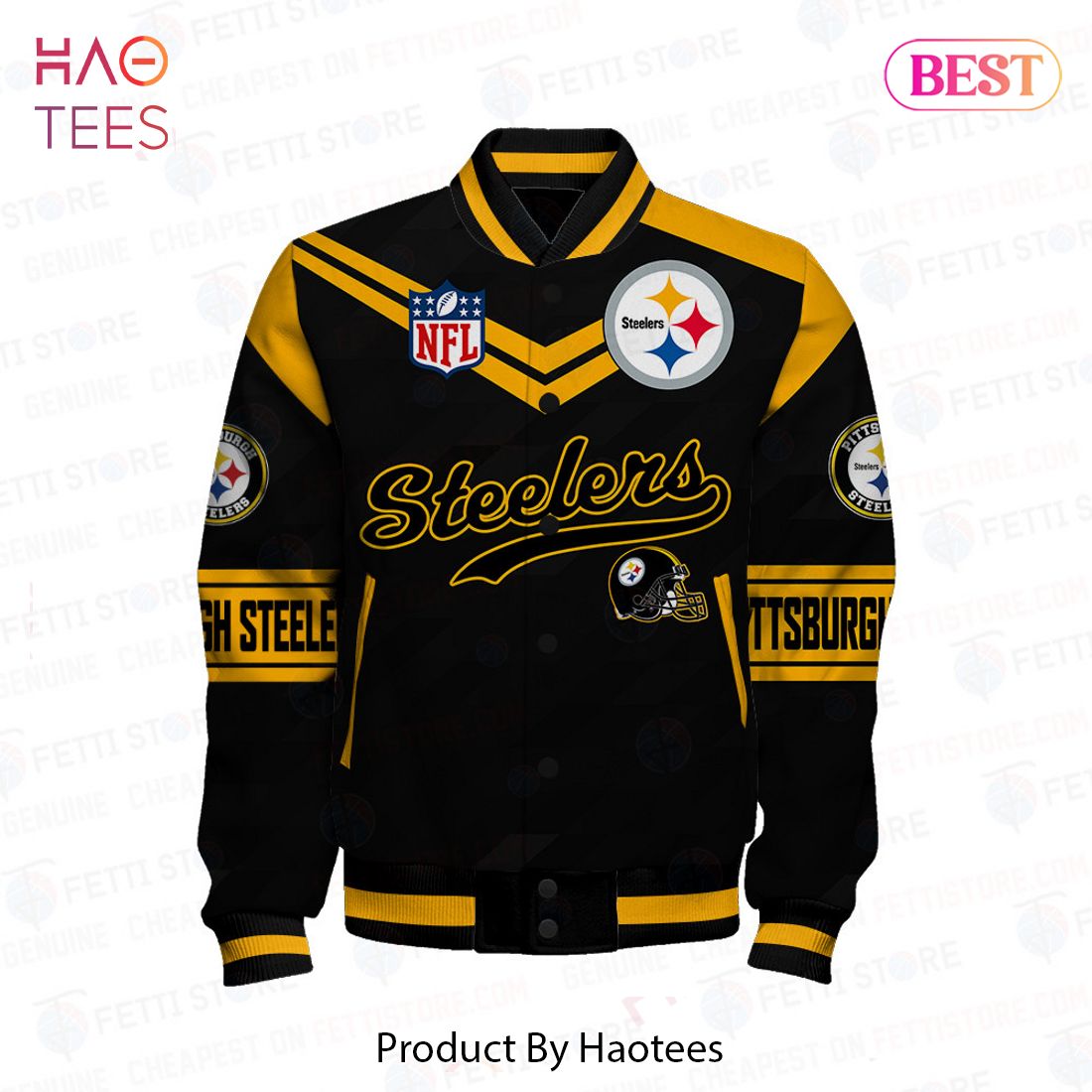 NEW Pittsburgh Steelers National Football League Pattern Varsity Jacket NEW Pittsburgh Steelers National Football League Pattern Varsity Jacket