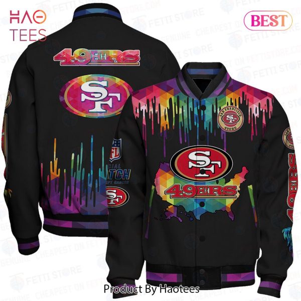 NEW San Francisco 49ers National Football League AOP Varsity Jacket