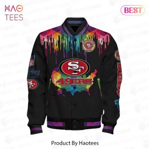 NEW San Francisco 49ers National Football League AOP Varsity Jacket