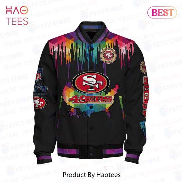 NEW San Francisco 49ers National Football League AOP Varsity Jacket