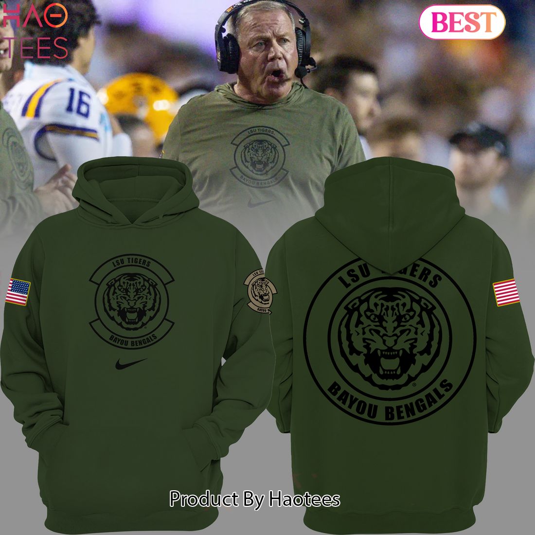 NEW Special Edition LSU Tigers Football Veterans Hoodie