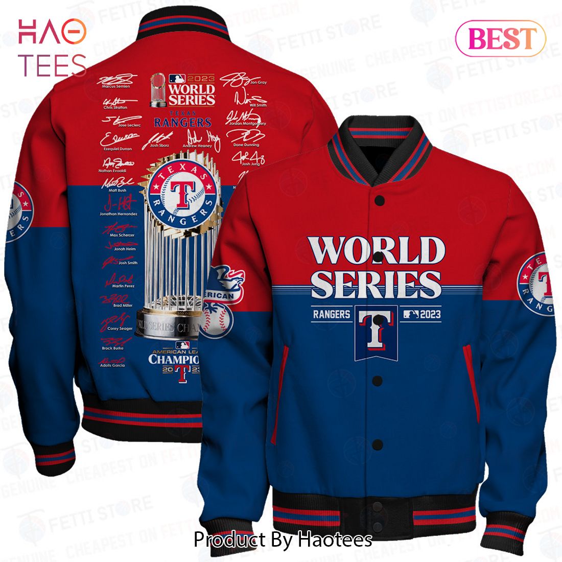 NEW Texas Rangers Major League Baseball AOP Varsity Jacket