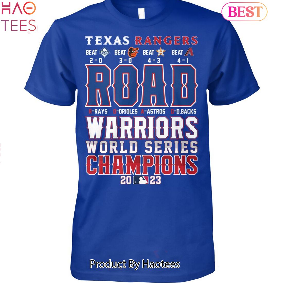 NEW Texas Rangers Road Warriors World Series Champions 2023 Unisex 