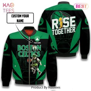 PREMIUM Boston Celtics Pattern Personalized Name 3D Bomber Jacket Gift For Fan