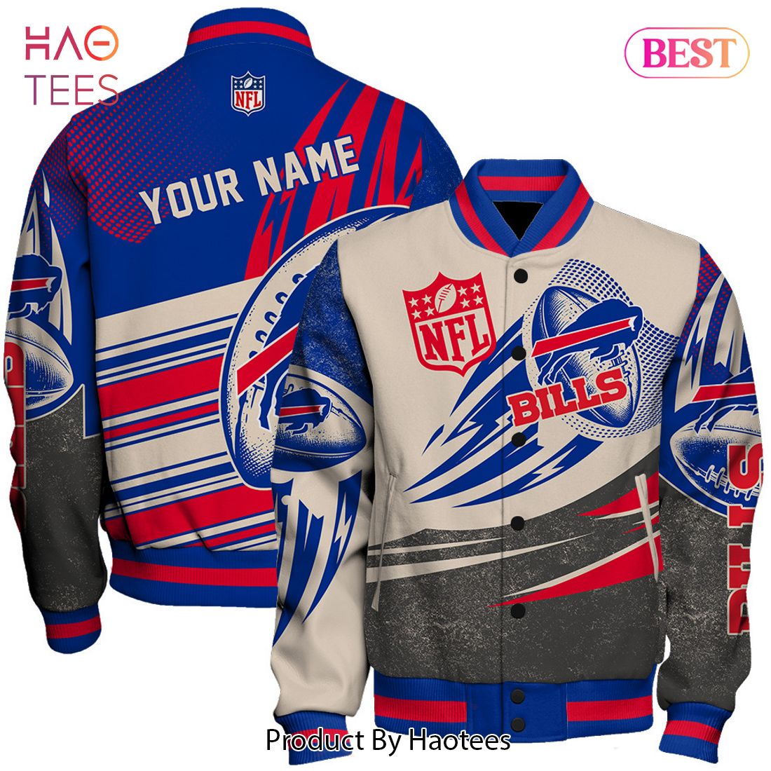 PREMIUM Buffalo Bills National Football League Customized AOP Varsity Jacket PREMIUM Buffalo Bills National Football League Customized AOP Varsity Jacket