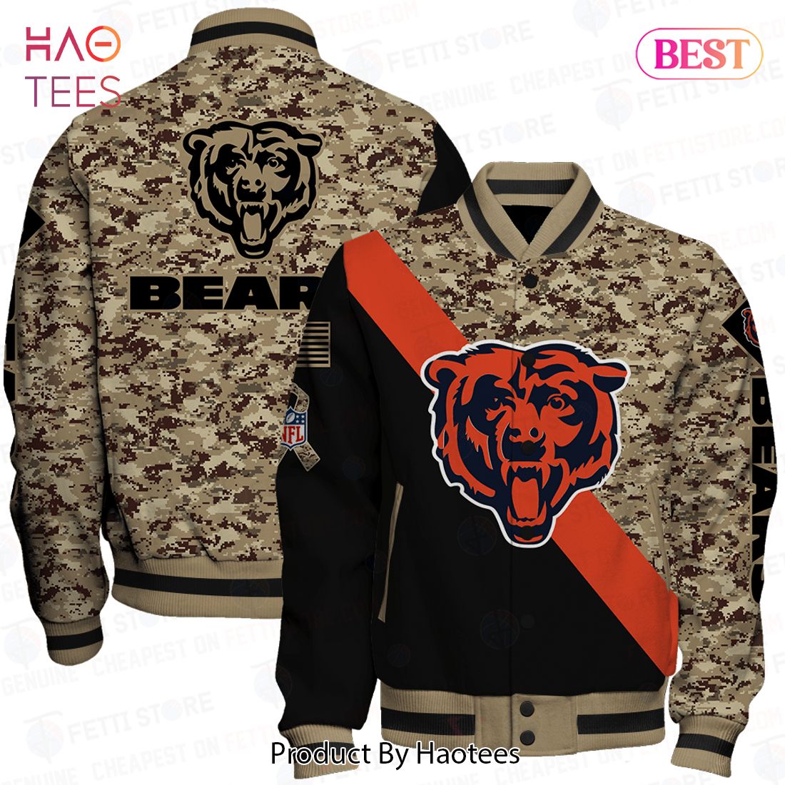 PREMIUM Chicago Bears National Football League AOP Varsity Jacket