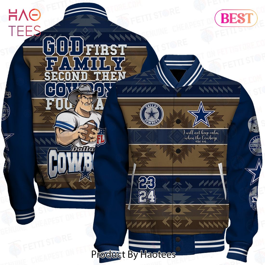 PREMIUM Dallas Cowboys NFL Nation Pattern Varsity Jacket PREMIUM Dallas Cowboys NFL Nation Pattern Varsity Jacket