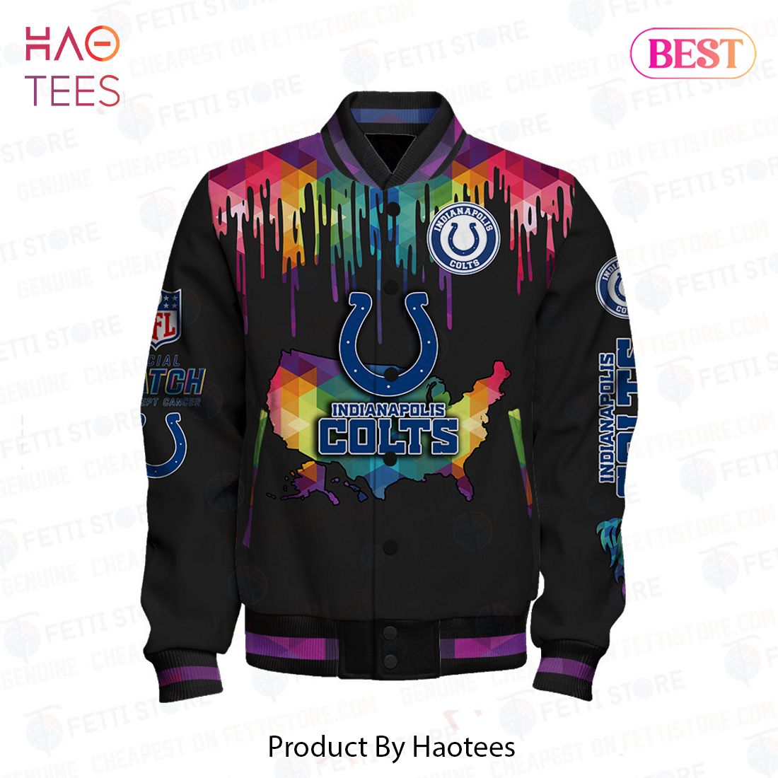 PREMIUM Indianapolis Colts National Football League AOP Varsity Jacket PREMIUM Indianapolis Colts National Football League AOP Varsity Jacket