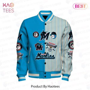 PREMIUM Miami Marlins Major League Baseball Pattern Varsity Jacket