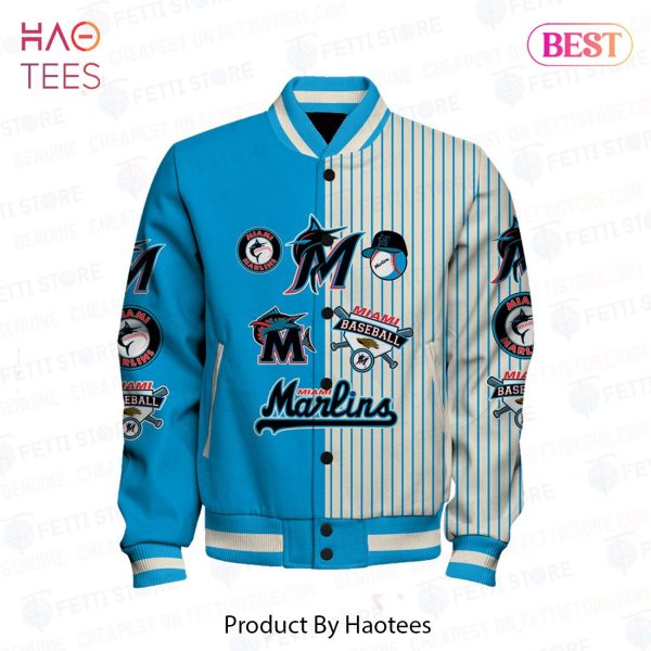 PREMIUM Miami Marlins Major League Baseball Pattern Varsity Jacket