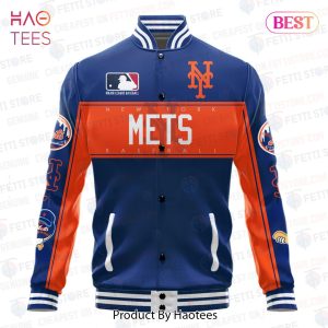 PREMIUM New York Mets American League Baseball Vintage Pattern Varsity Jacket