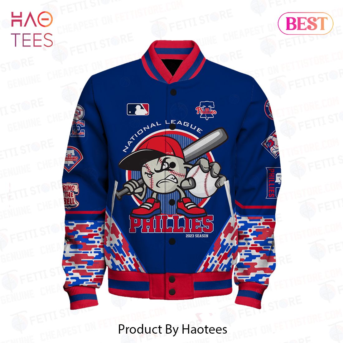 PREMIUM Philadelphia Phillies Major League Baseball AOP Varsity Jacket Playoff PREMIUM Philadelphia Phillies Major League Baseball AOP Varsity Jacket Playoff