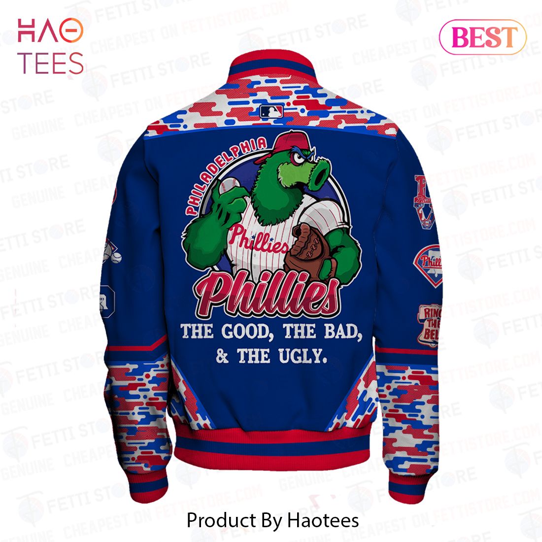 PREMIUM Philadelphia Phillies Major League Baseball AOP Varsity Jacket Playoff PREMIUM Philadelphia Phillies Major League Baseball AOP Varsity Jacket Playoff