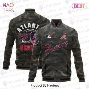 THE BEST Atlanta Braves Major League Baseball Camo AOP Varsity Jacket
