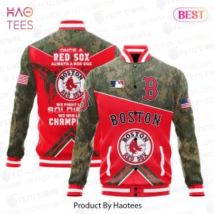 THE BEST Boston Red Sox Royals Major League Baseball Army Forces Pattern Varsity Jacket