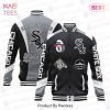 THE BEST Chicago White Sox Baseball White And Black Pattern Varsity Jacket
