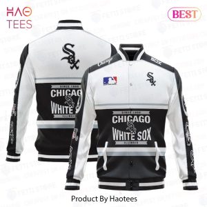 THE BEST Chicago White Sox Baseball White And Black Pattern Varsity Jacket
