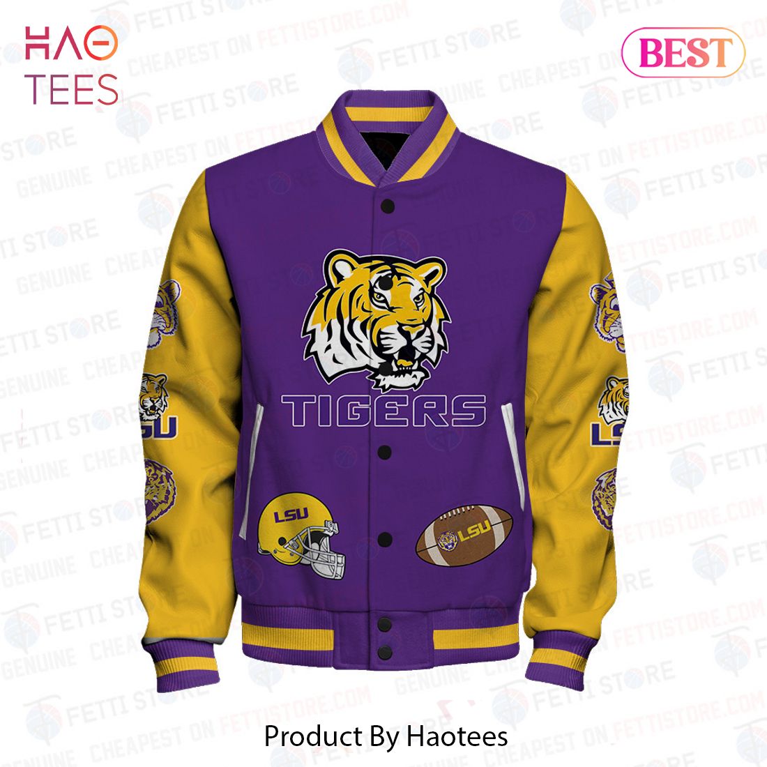 THE BEST LSU Tigers NCAA Football AOP Varsity Jacket THE BEST LSU Tigers NCAA Football AOP Varsity Jacket