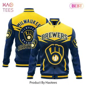 THE BEST Milwaukee Brewers Major League Baseball AOP Varsity Jacket