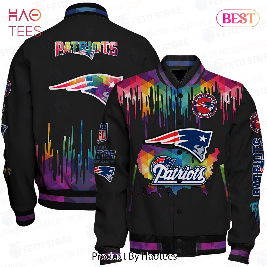THE BEST New England Patriots National Football League AOP Varsity Jacket