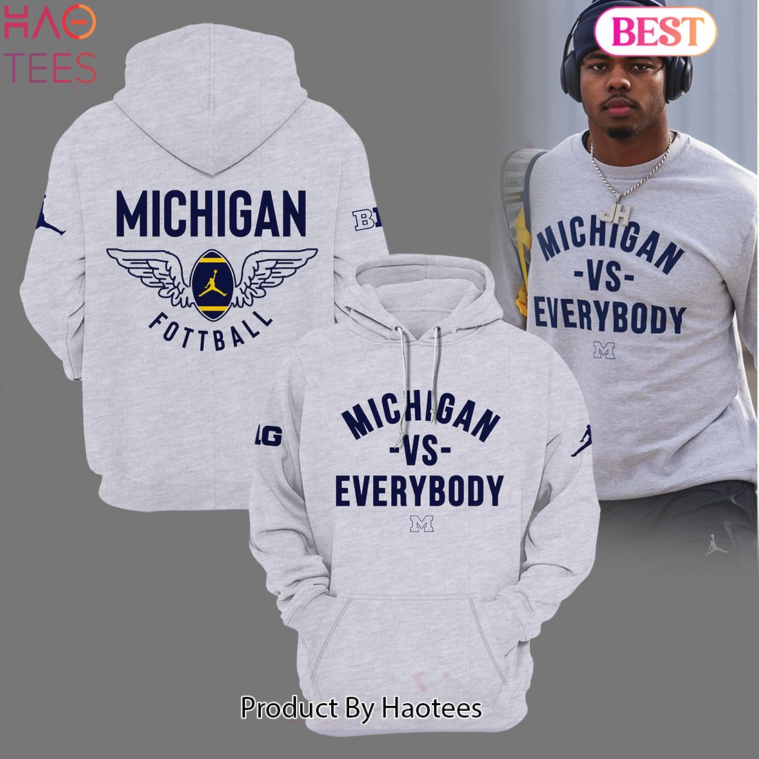 TRENDING Michigan Vs Everybody Michigan Wolverines Hoodie
