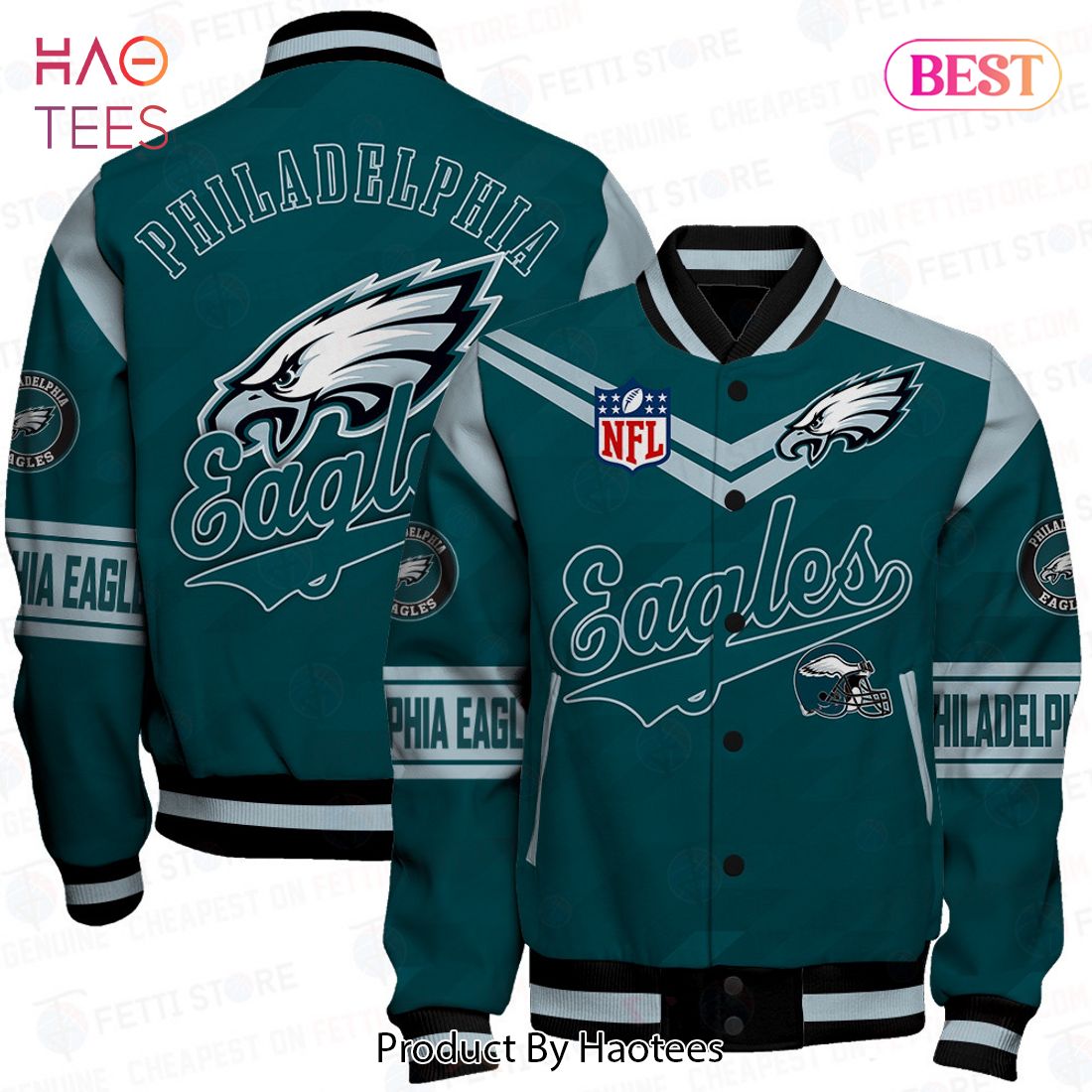 TRENDING Philadelphia Eagles National Football League Pattern Varsity Jacket