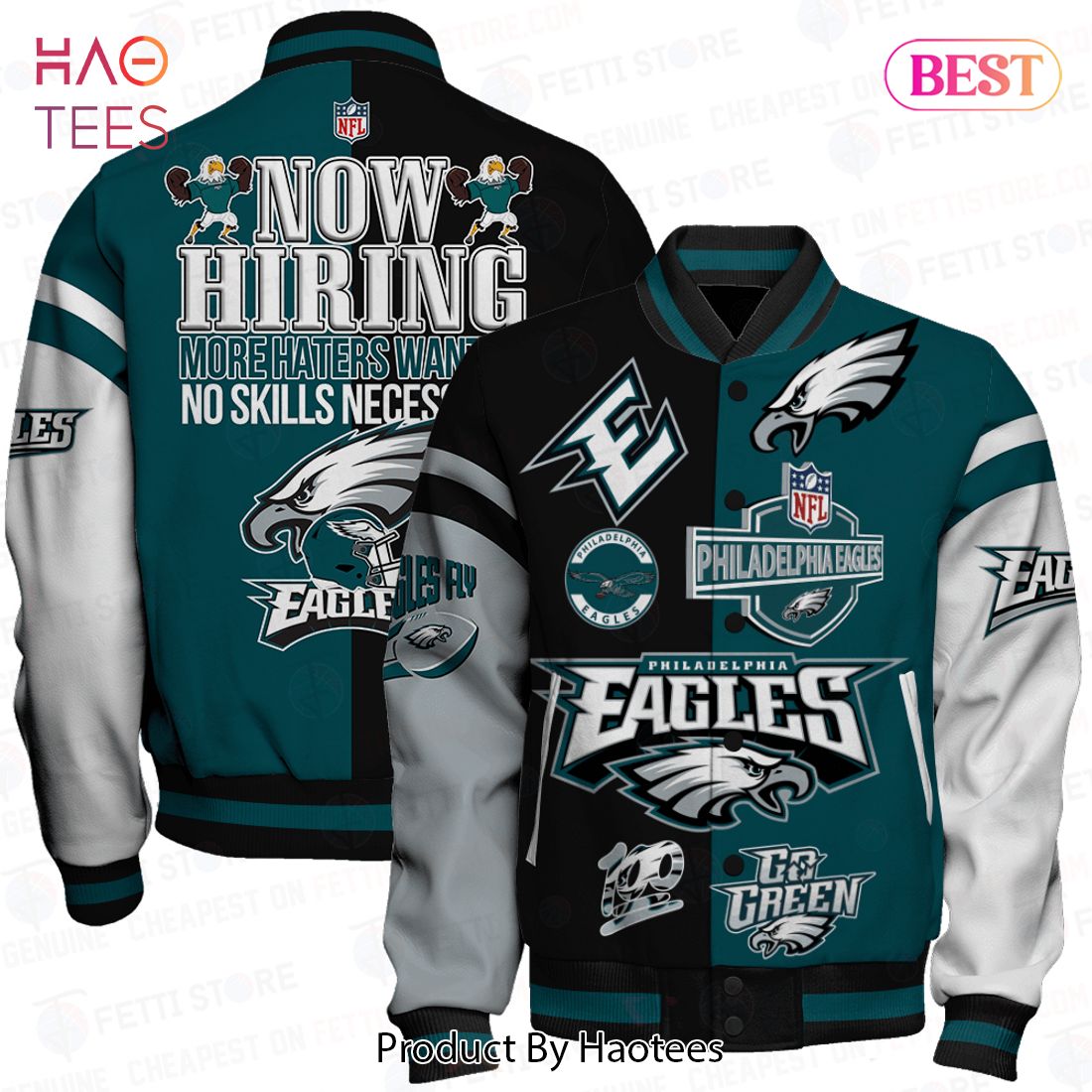 TRENDING Philadelphia Eagles Pattern NFL AOP Varsity Jacket V1