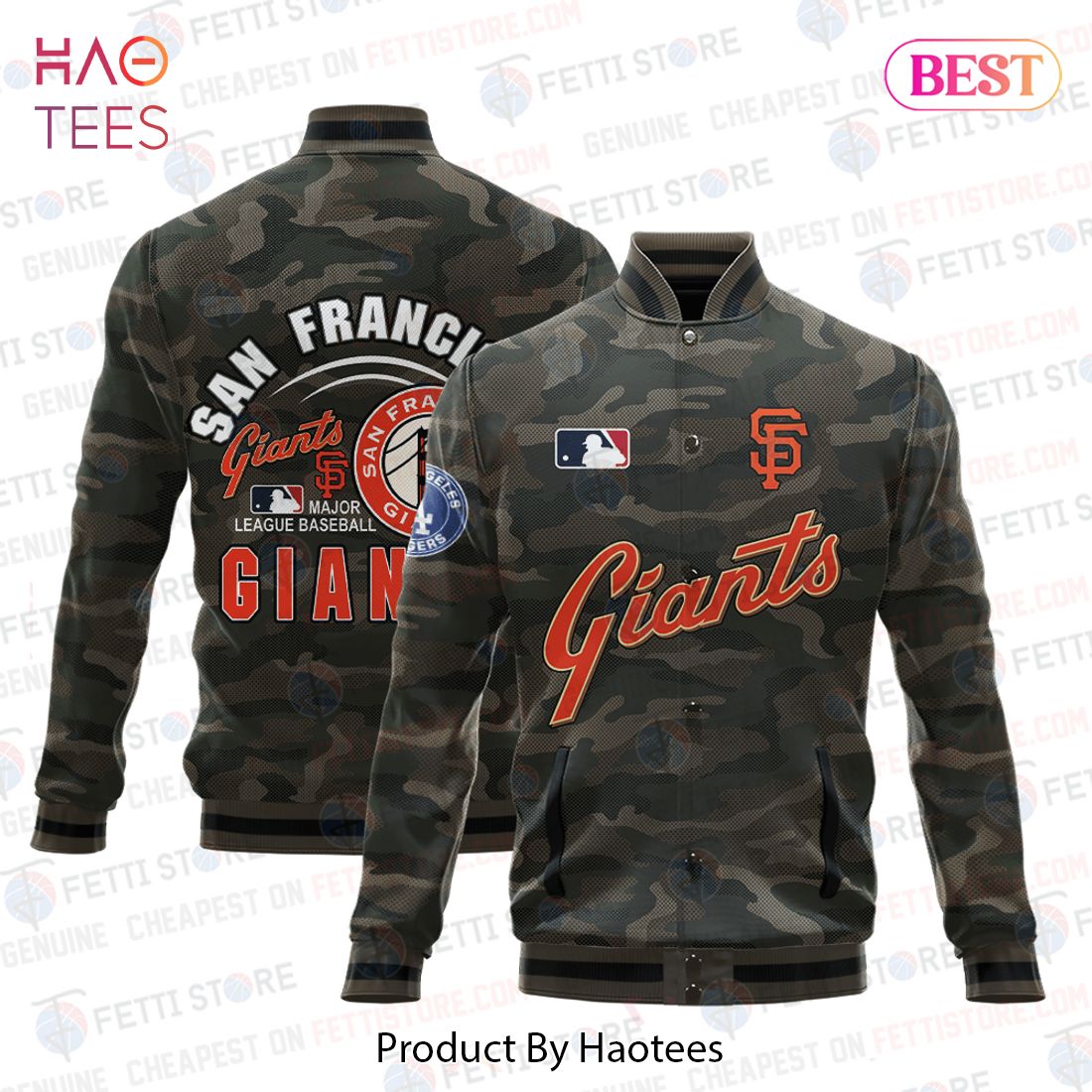 TRENDING San Francisco Giants Major League Baseball Camo AOP Varsity Jacket