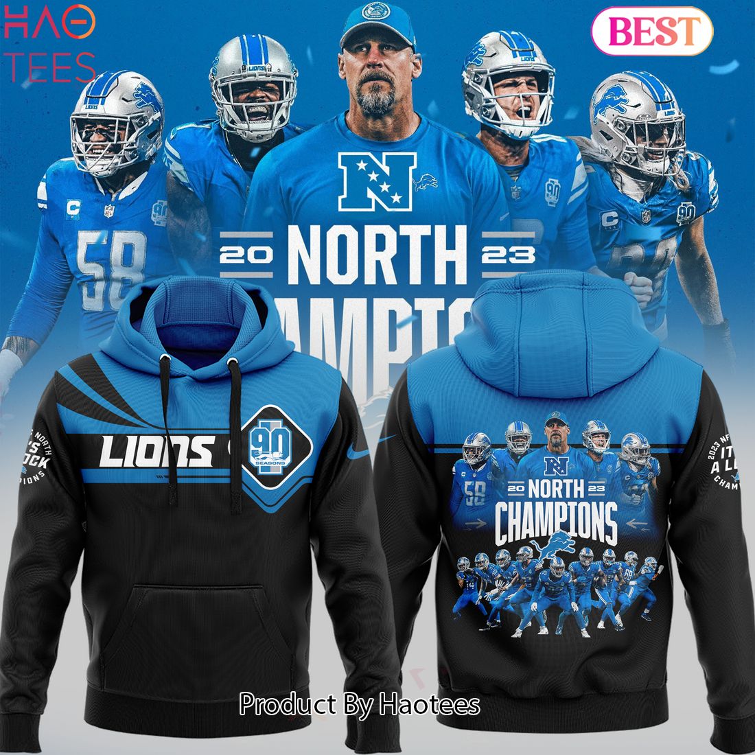 BEST Limited Edition NFC North Champions 2023 Detroit Lions Hoodie