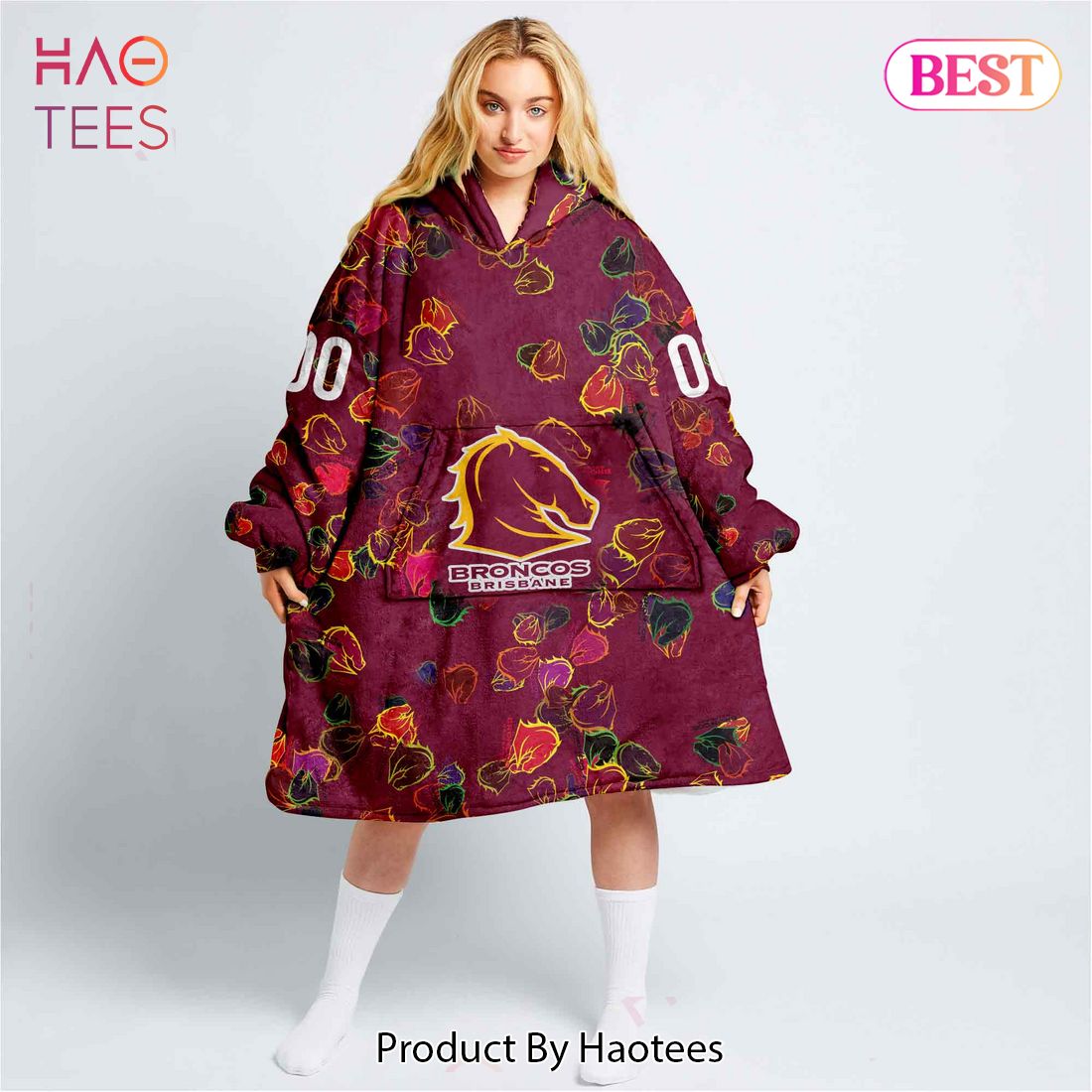 Brisbane Broncos Special Logo Design _Oodie, Flanket, Blanket Hoodie, Snuggie