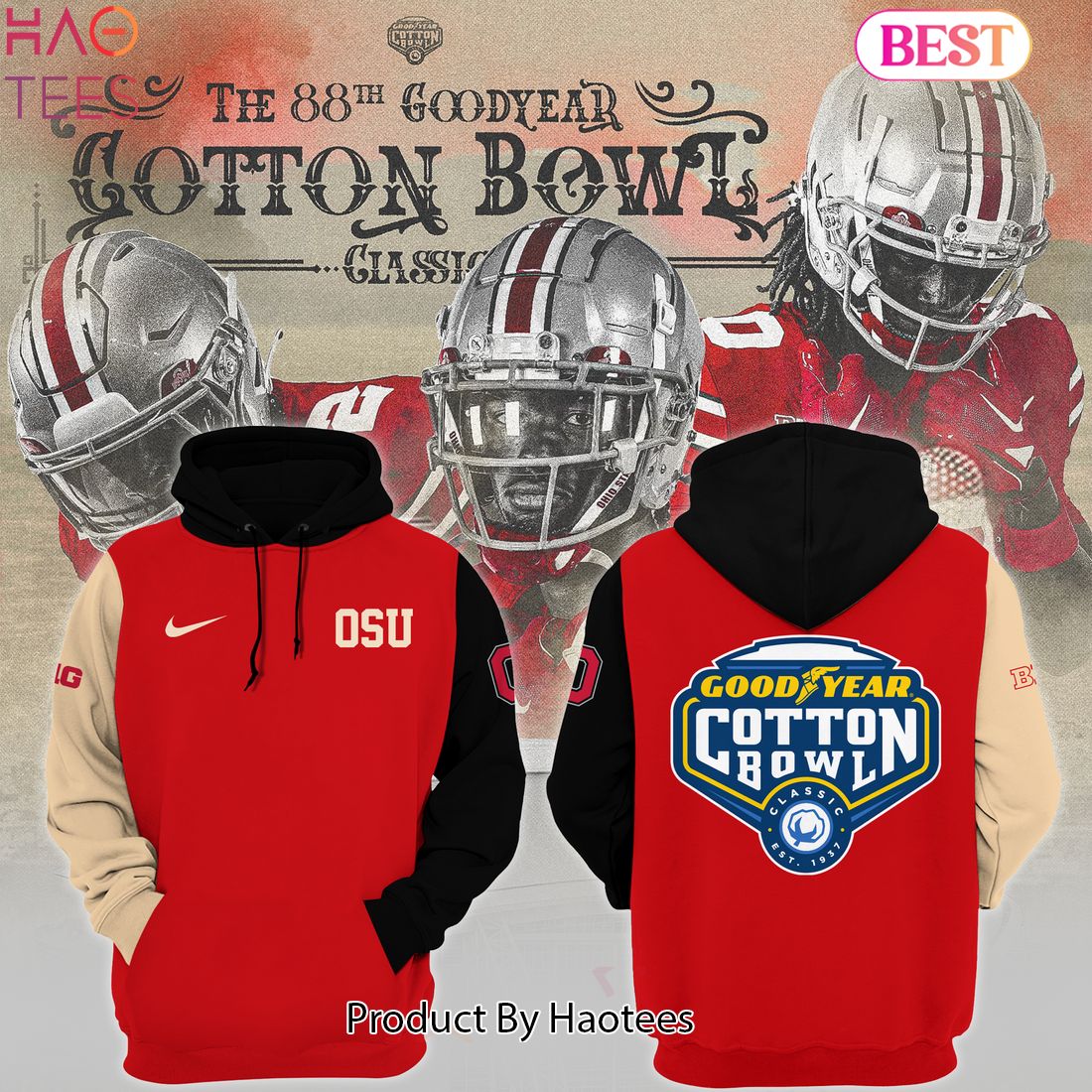 Good Year Cotton Bowl Ohio State Football Hoodie Coach Ryan Day Buckeyes NCAA  Hoodie