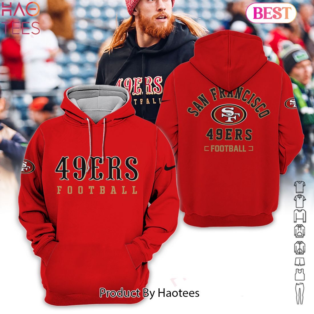 HOT San Francisco 49ers Football  All Over Printed Clothes Hoodie