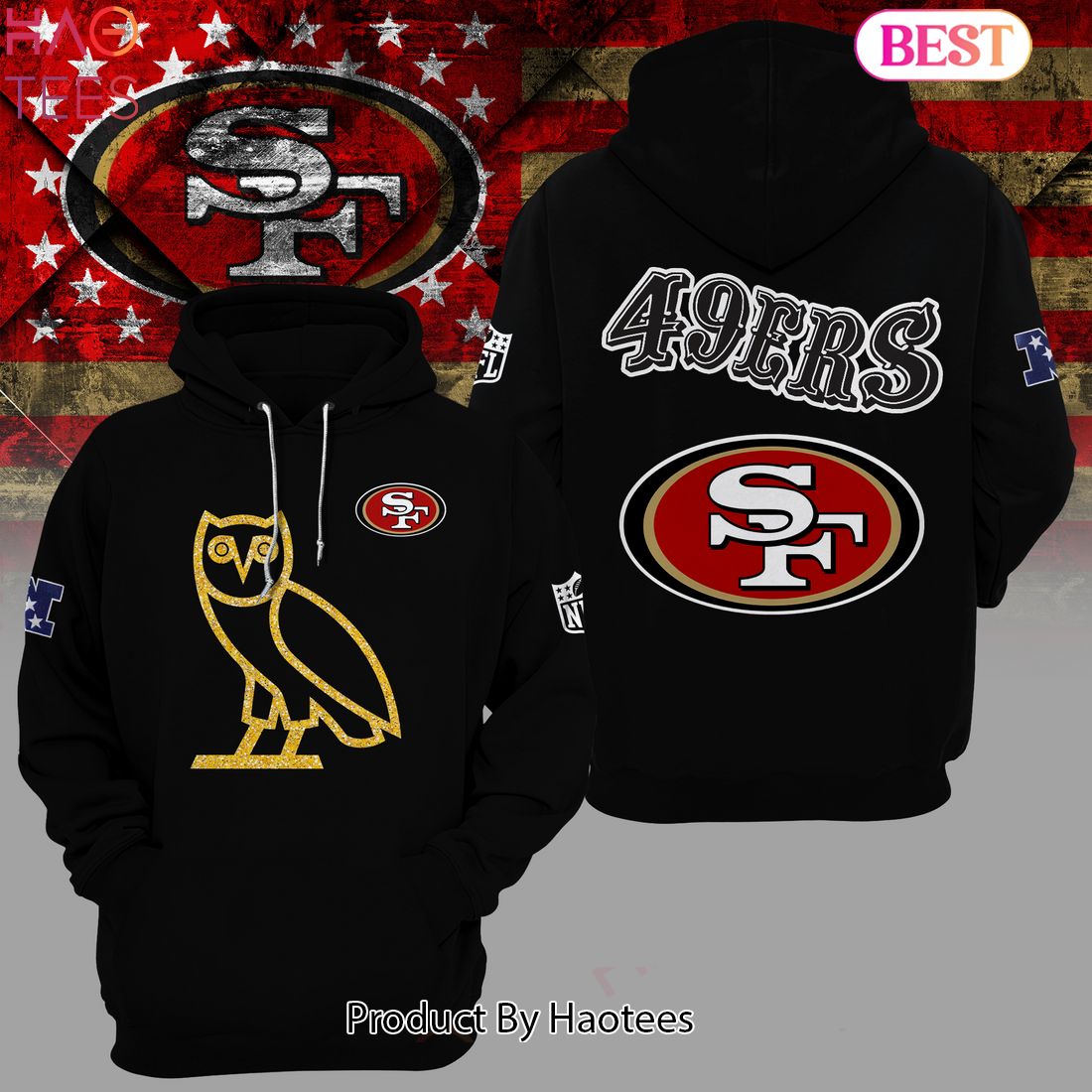 HOT San Francisco  49ers Owl Black Hoodie Limited Edition