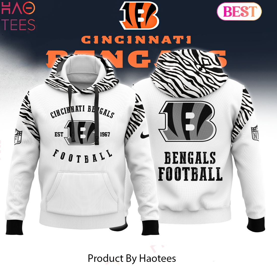 HOT TREND Cincinnati Bengals NFL Football White Hoodie Limited Edition HOT TREND Cincinnati Bengals NFL Football White Hoodie Limited Edition