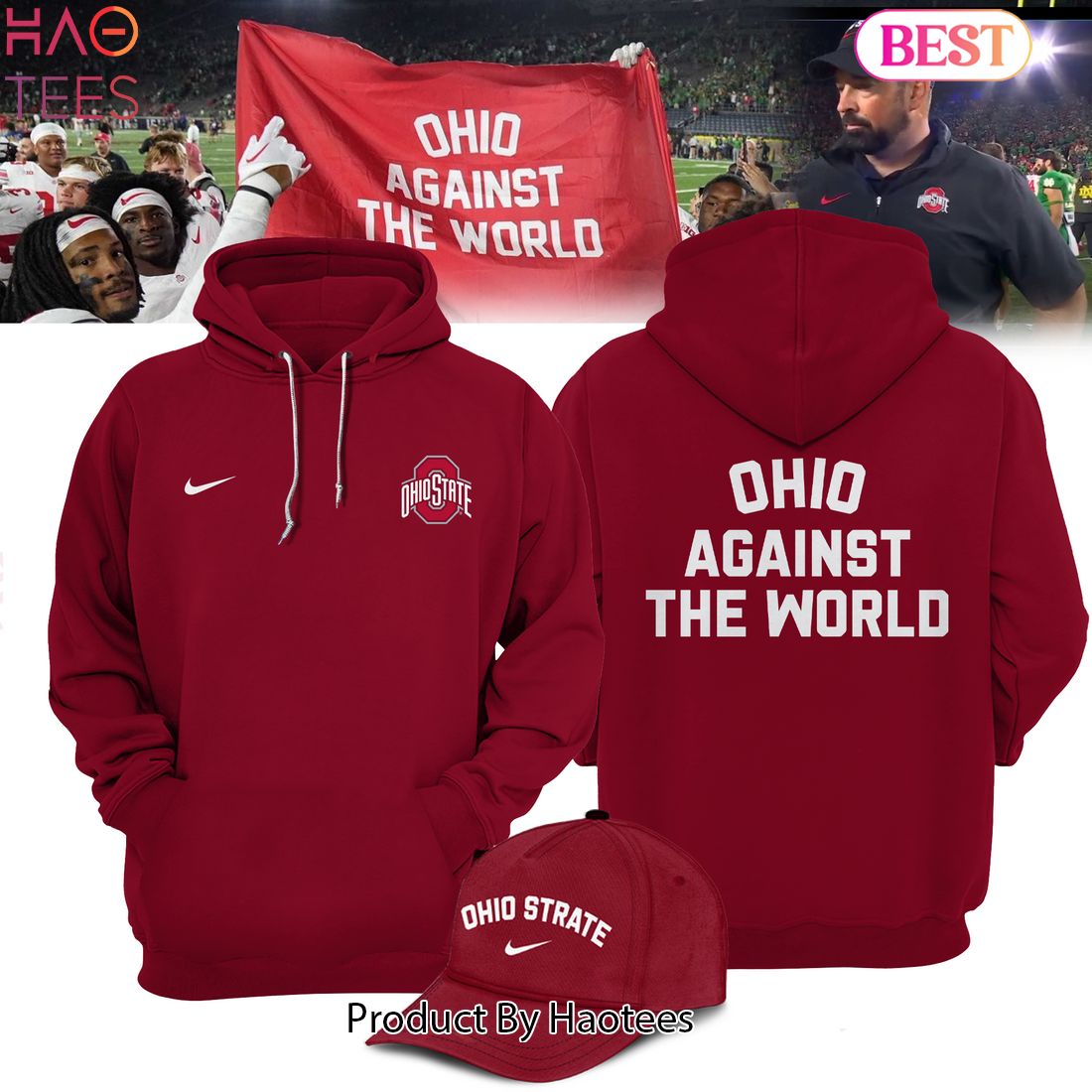 HOT TREND Ohio State  Buckeyes Against The World Red Hoodie