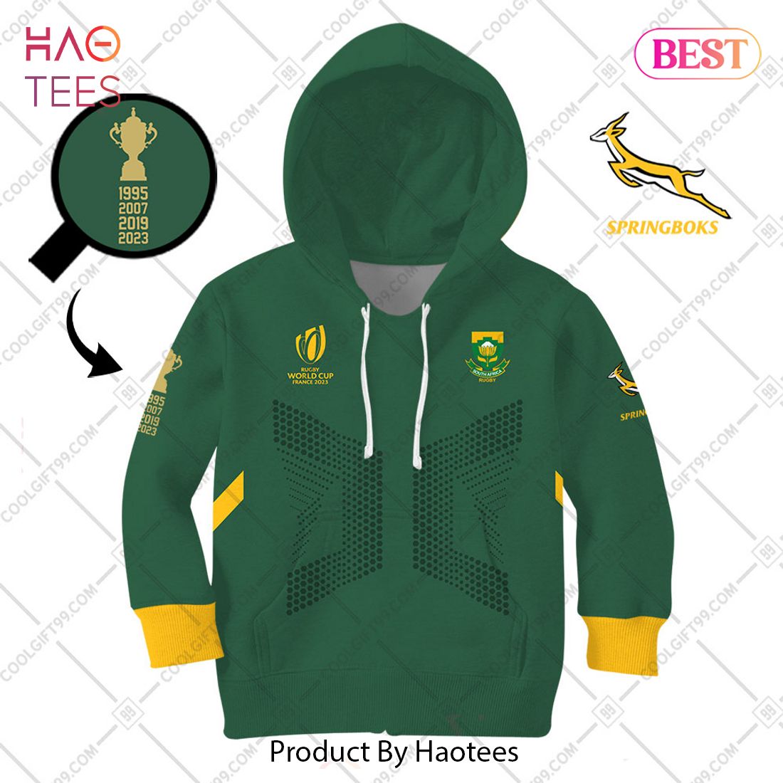 Kid Rugby World Cup 2023 Springboks South Africa Rugby Home Jersey ...